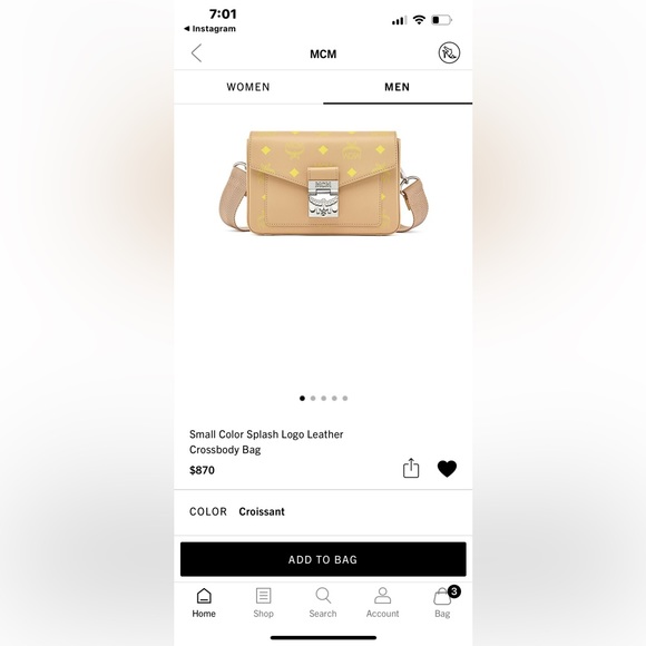 Small Color Splash Logo Leather Crossbody Bag - Picture 6 of 6